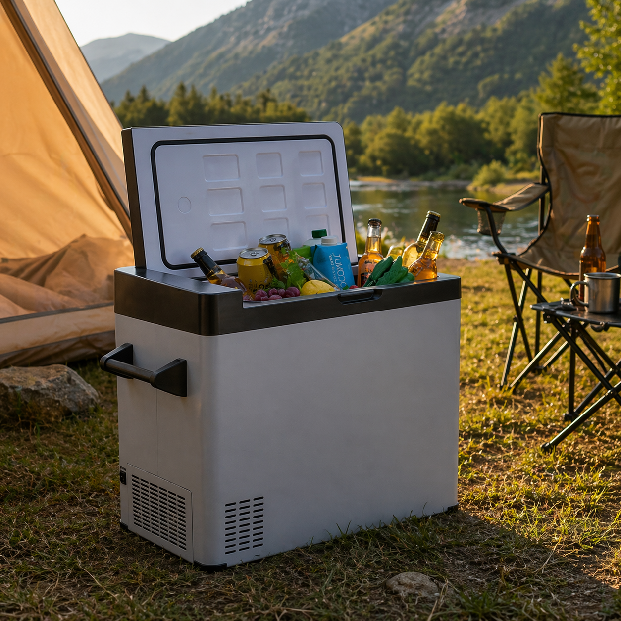 Auto frižider 60L Decakila KUFG008B – Kompresorski (-22°C), 12V/24V/220V